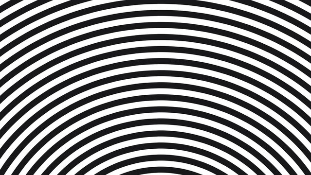 Minimal abstract black white concentric curve pattern background