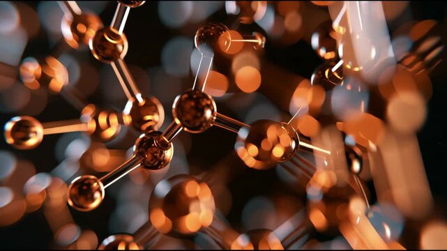 Molecular structures shift and change as connections form and break, showcasing dynamic interactions in a laboratory setting.
