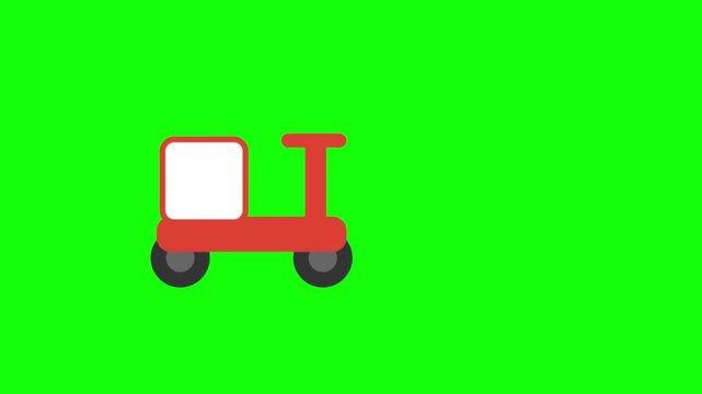 Minimalist burger icon animation disappearing on green screen chroma key background.