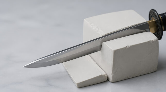Sword sharpening stone supports business growth strategy through precise roadmap for disciplined craftsmanship and focused progress