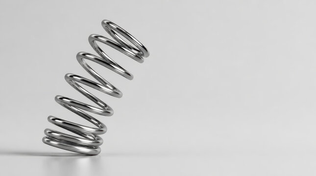 Metal spring business growth strategy roadmap showing industrial engineering concept with polished coil structure and dynamic balance light