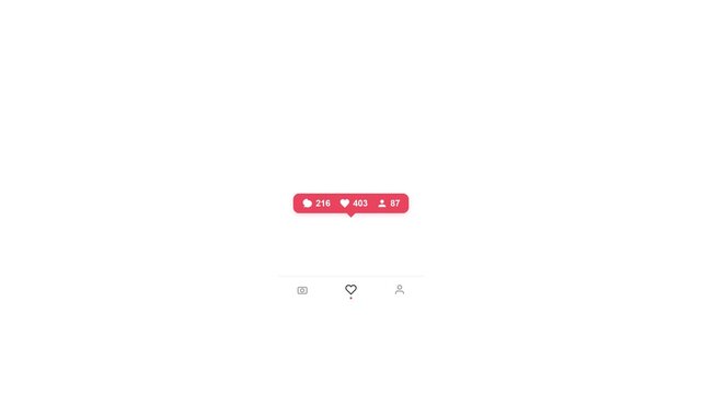 Social media notification bar displays interaction metrics on a clean white background.