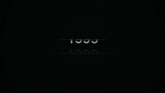 Numbers arranged in a vertical list form a digital countdown sequence.