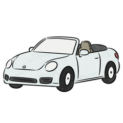Fototapeta premium オープンカーの手描きイラスト