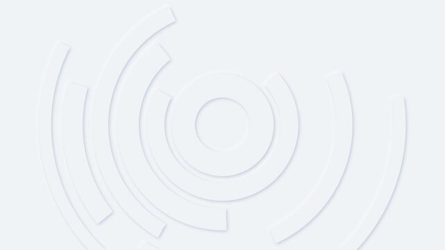 Modern White Abstract Geometric Design with Concentric Circular Lines and Subtle Shadow Effects for Minimalist Backgrounds