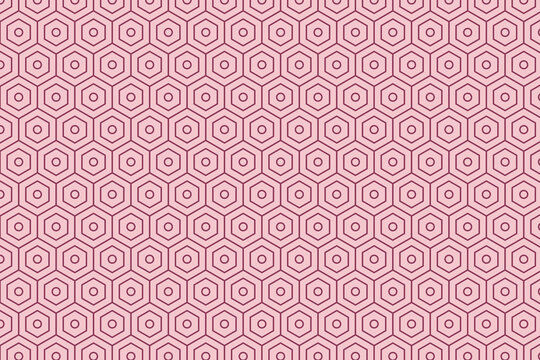 Japanese Kikko Tortoise Shell Pattern Background, Pink and Plum