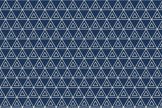 Japanese Uroko Fish Scale Pattern Background, Indigo and Cream