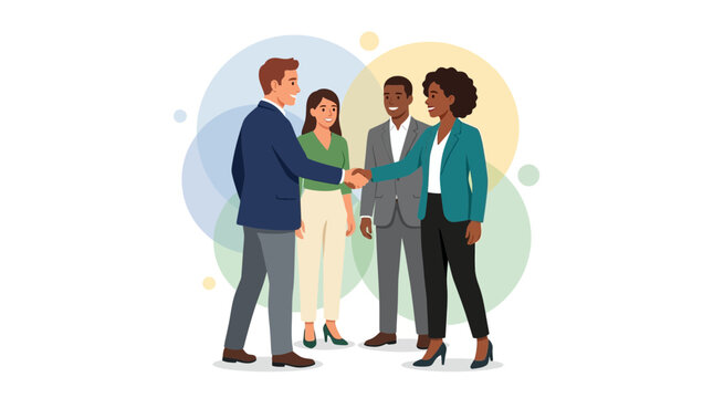 Diverse Business Team Shaking Hands, Collaboration and Partnership Concept
