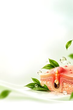 Healthy Skin and Hair Follicle Treatment Concept with Botanical Elements