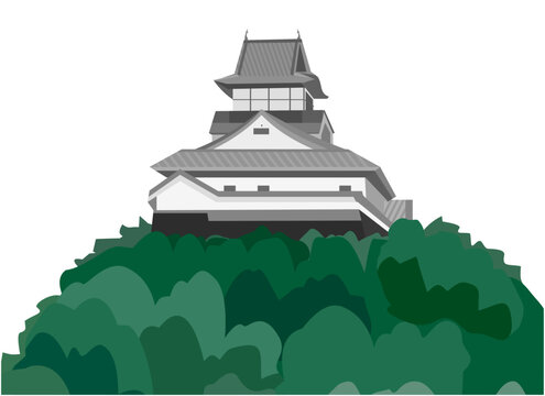 日本の犬山城のイラスト