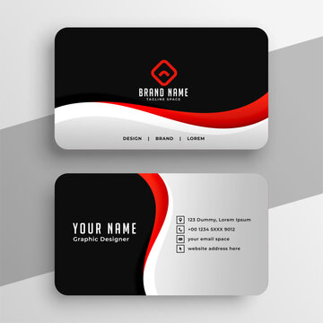elegant business card template with geometric shapes and wave design