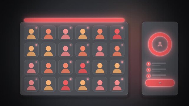 Coral team seats grid filling up with user avatars on charcoal
