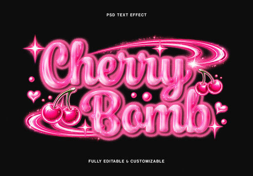 Pink Glossy Airbrush Text Effect