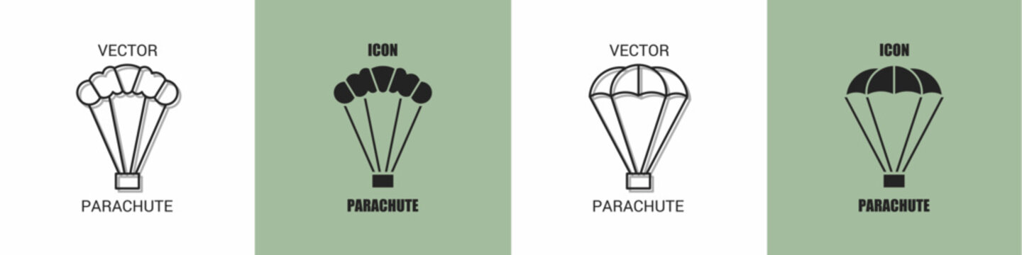 Parachute icon line. Parachute vector illustration.