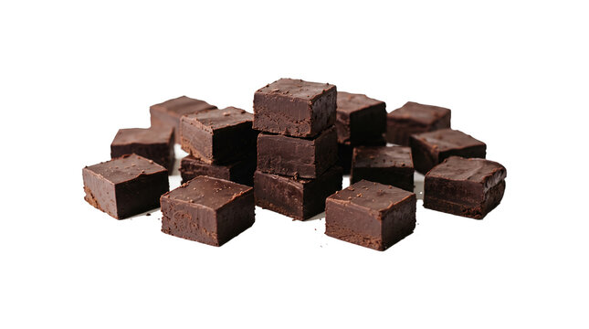 Stacked Chocolate Fudge Cubes Rich Dessert.