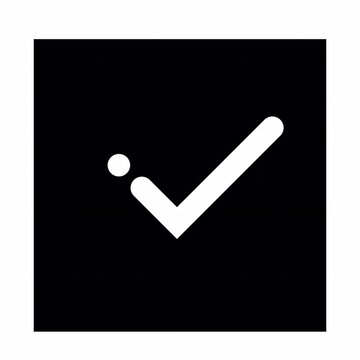 Rectangle Check animation icon for social media, presentations, videos, websites. Alpha Channel