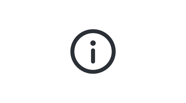 Letter i inside a circle representing information and details