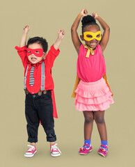 Full body portrait of little kids in a casual superhero costume © Rawpixel.com