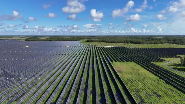 Repurposed farmland for a large solar panel farm. 