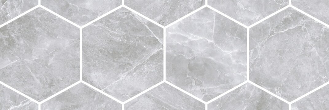 Grey Marble Hexagon Pattern