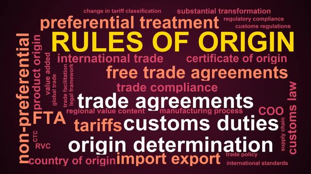 Rules Of Origin Word Cloud