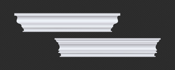 Classic Decorative Wall and Ceiling Molding Set – Elegant Crown Molding, Baseboard, and Architectural Trim Vector Collection © promaster