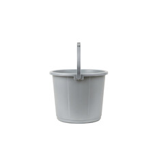Grey plastic household bucket with handle © Phan