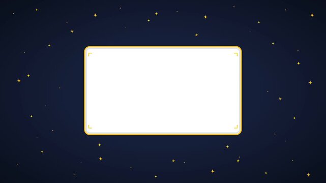 Blank Rectangular Frame on a Night Sky Starry Background