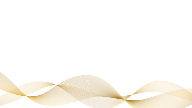 Luxury gold line art wave border