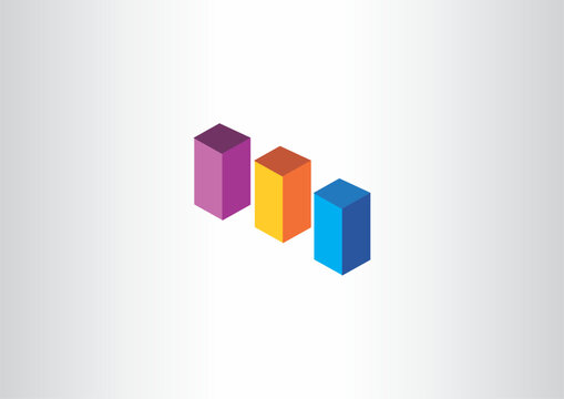 Modern Isometric Cube Structure Vector Illustration for Business Infrastructure, Tech Startup Logo, Data Analysis, and Block Concept