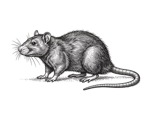 Rodent animal illustration standing detailed sketch