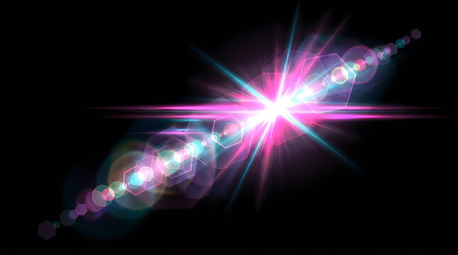 Bright pink and purple light flare effect