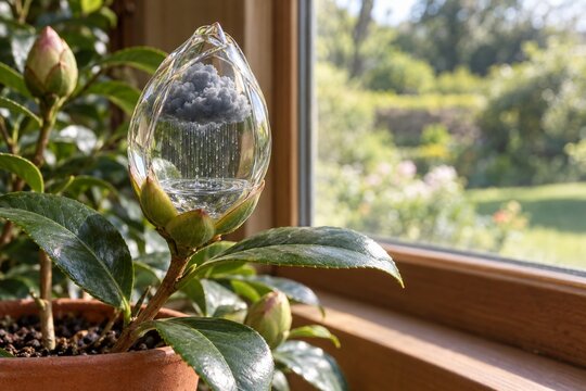 透明なガラスのつぼみの中だけに雨が降る