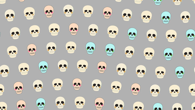 Pattern of stylized skulls