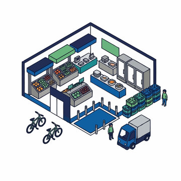 Modern Convenience Store Interior Layout Design.