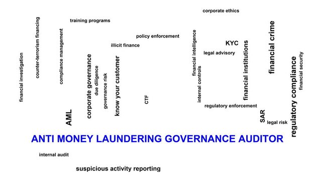 Anti Money Laundering Governance Auditor Word Cloud