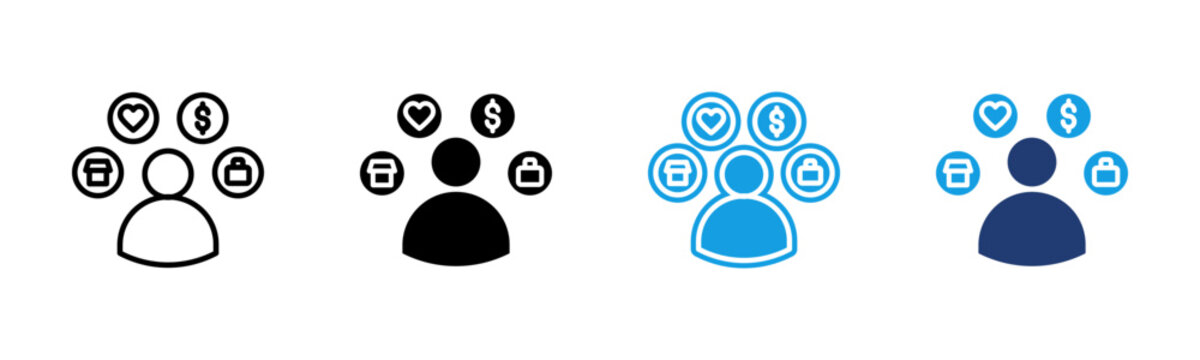 Buyer Behavior web icon multiple style collection