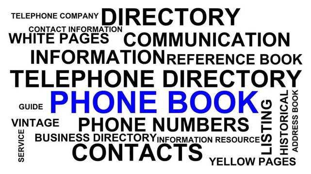 Phone Book Word Cloud