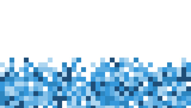 Blue square mosaic pixel border