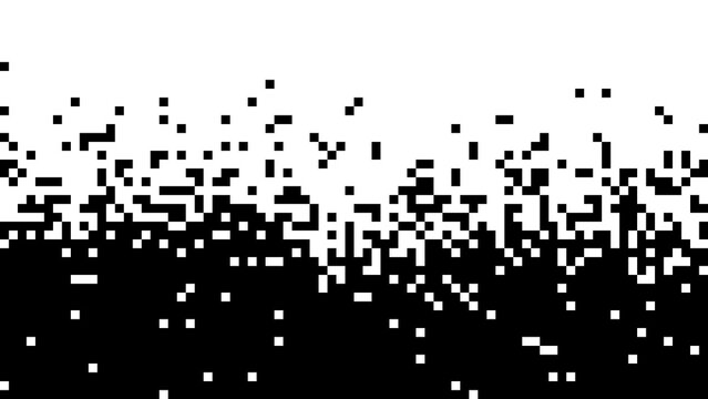Black pixel dissolve pattern rising from the bottom