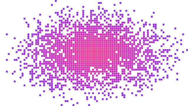 Magenta purple radial pixel burst