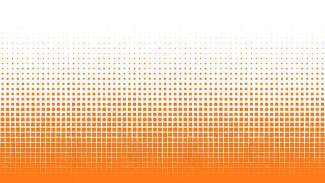 Orange shrinking square halftone gradient