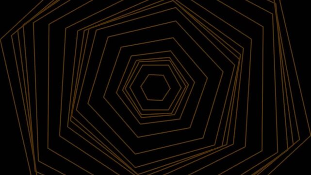 Abstract geometric pattern with concentric hexagons on black background
