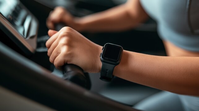 A person exercising beside a smartwatch represents an active lifestyle, digital fitness tracking, personal wellness, and technology-supported physical improvement.

