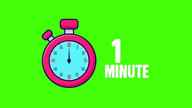 animation stopwatch 1 minutes Countdown Motion Graphic
