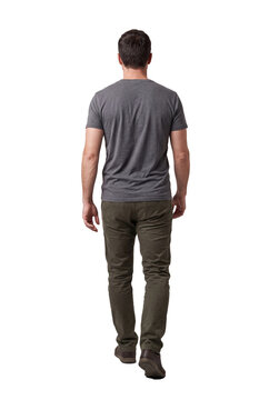 Man Walking Away Isolated on Transparent Background