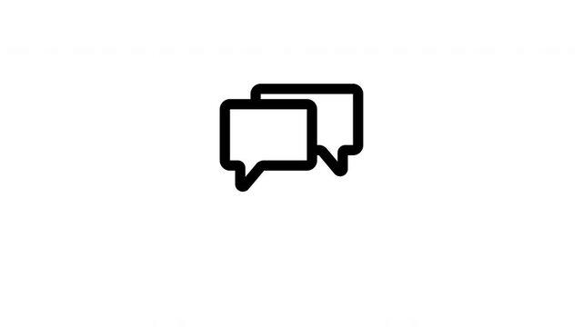 Conversation chat outline icon looping animation, dialogue message symbol motion graphic for business, social and technology presentation