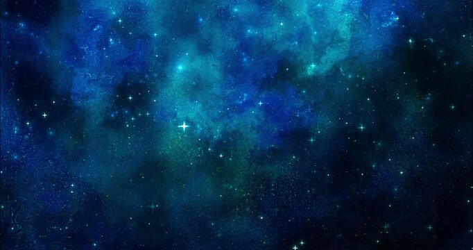 星が降るアニメーション動画 キラキラ輝く宇宙