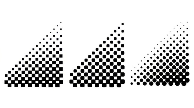 Dissolving pixel pattern with varying density black and white vector illustration