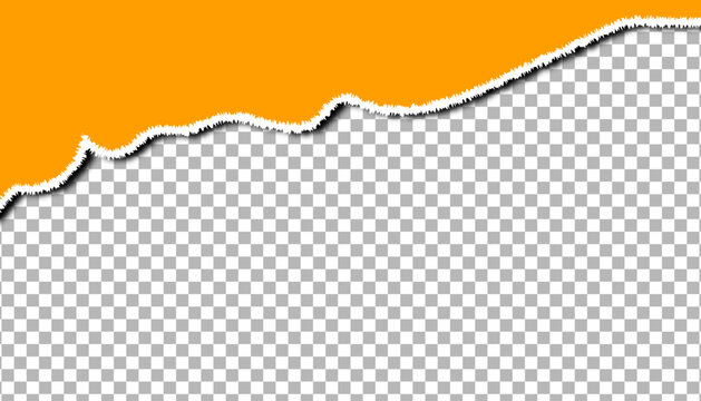 Orange paper torn edge with ripped texture